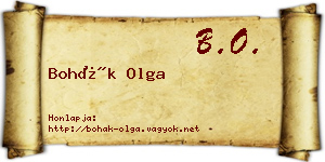Bohák Olga névjegykártya