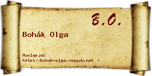 Bohák Olga névjegykártya