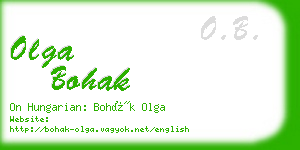 olga bohak business card